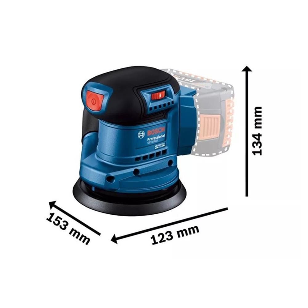 เครื่องขัดกระดาษทรายไร้สาย (เฉพาะตัวเครื่อง) BOSCH GEX 185-LI 18 โวลต์