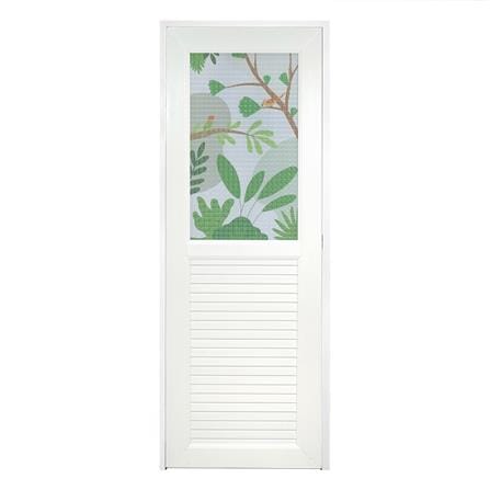 ประตูห้องน้ำ UPVC AZLE TROPICAL 70X200 ซม. สีขาว พร้อมวงกบ ไม่เจาะลูกบิด_0