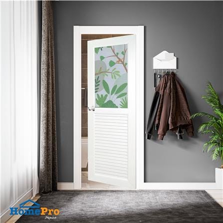 ประตูห้องน้ำ UPVC AZLE TROPICAL 70X200 ซม. สีขาว พร้อมวงกบ ไม่เจาะลูกบิด_6