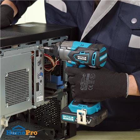 สว่านไขควงกระแทกไร้สาย (พร้อมแบตเตอรี่) MATALL PRO IW2035H BL 20 โวลต์_9