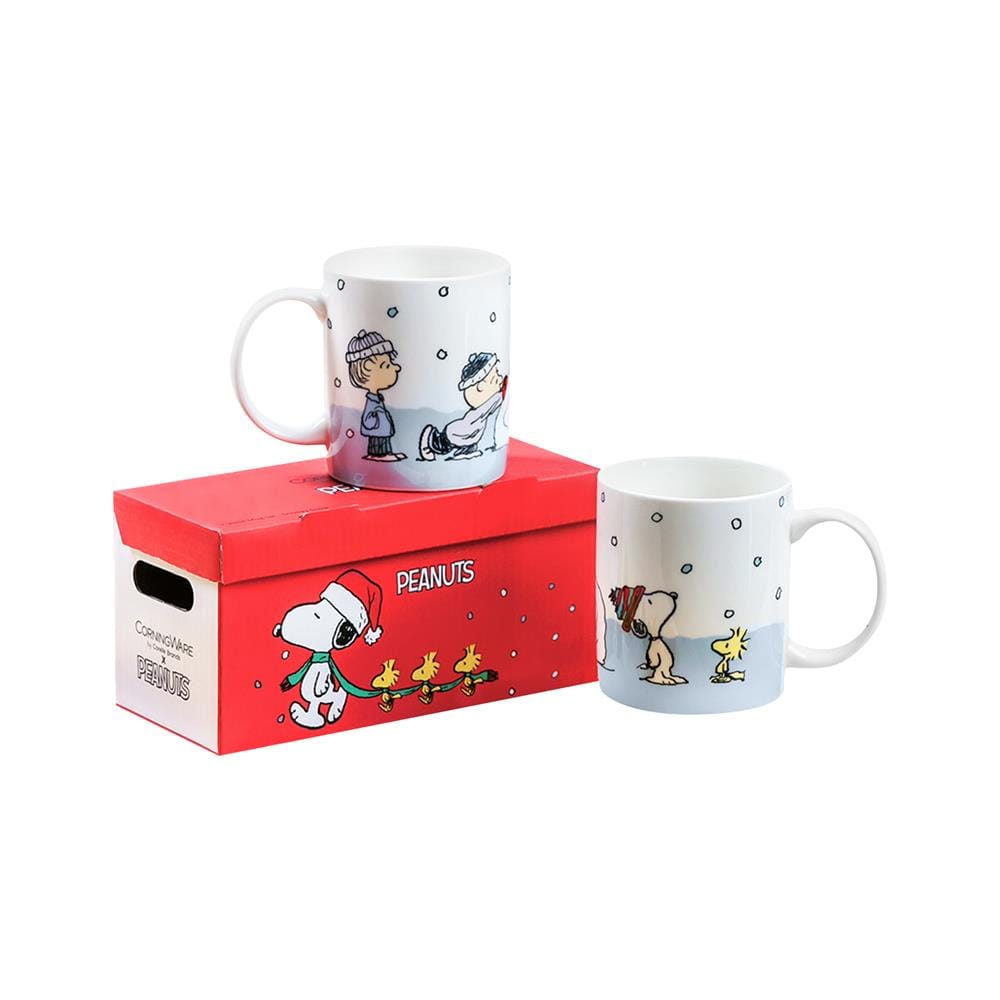 ชุดแก้วหู BONE CHINA CORELLE SNOOPY SNOW 410 มล. 2 ใบ