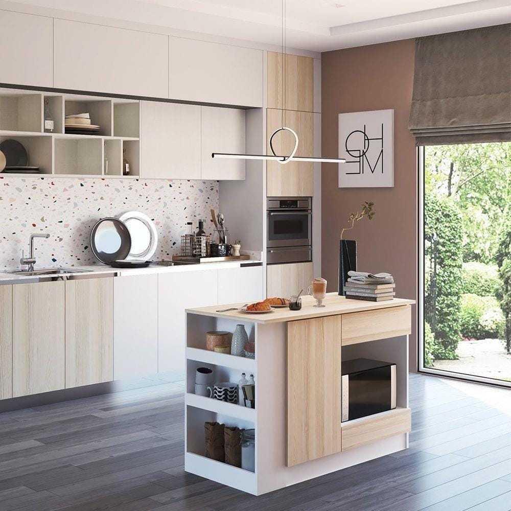 เคาน์เตอร์บาร์ชั้นวางฝั่งขวา SB FURNITURE SENDO 19210226 120 ซม. สีขาว