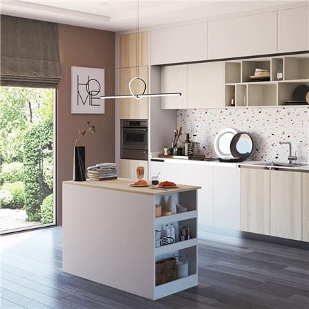 เคาน์เตอร์บาร์ชั้นวางฝั่งขวา SB FURNITURE SENDO 19210226 120 ซม. สีขาว_4