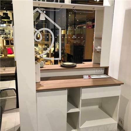 เคาน์เตอร์บาร์ชั้นวางฝั่งขวา SB FURNITURE SATOMI 19210736 140 ซม. สีขาว_2