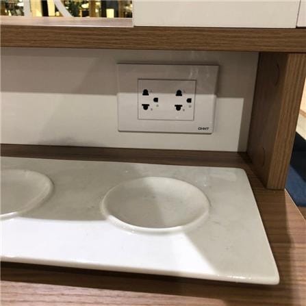 เคาน์เตอร์บาร์ชั้นวางฝั่งขวา SB FURNITURE SATOMI 19210736 140 ซม. สีขาว_5