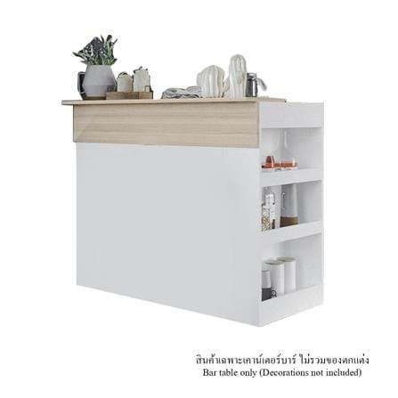 เคาน์เตอร์บาร์ชั้นวางฝั่งขวา SB FURNITURE SENDO 19210228 120 ซม. สีขาว_0