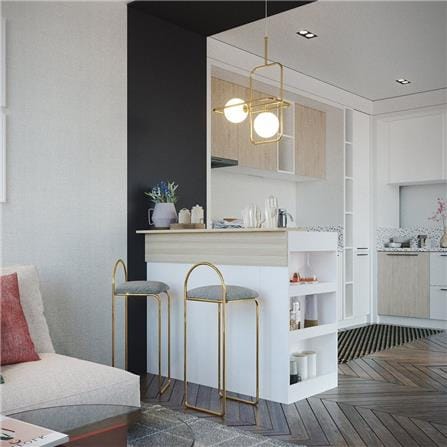 เคาน์เตอร์บาร์ชั้นวางฝั่งขวา SB FURNITURE SENDO 19210228 120 ซม. สีขาว_2