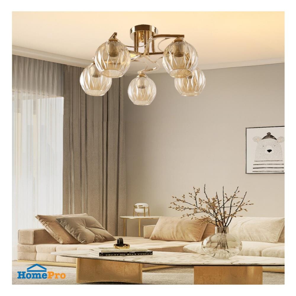 ไฟถาด NEOLIGHT 19137-5FG สีทอง/ชา 5 หัว