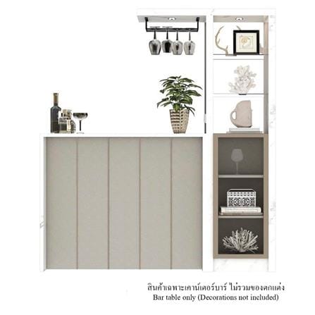 เคาน์เตอร์บาร์ตู้โชว์ฝั่งขวา SB FURNITURE MABEL 19208284 170 ซม. ลายหินอ่อนขาว_0