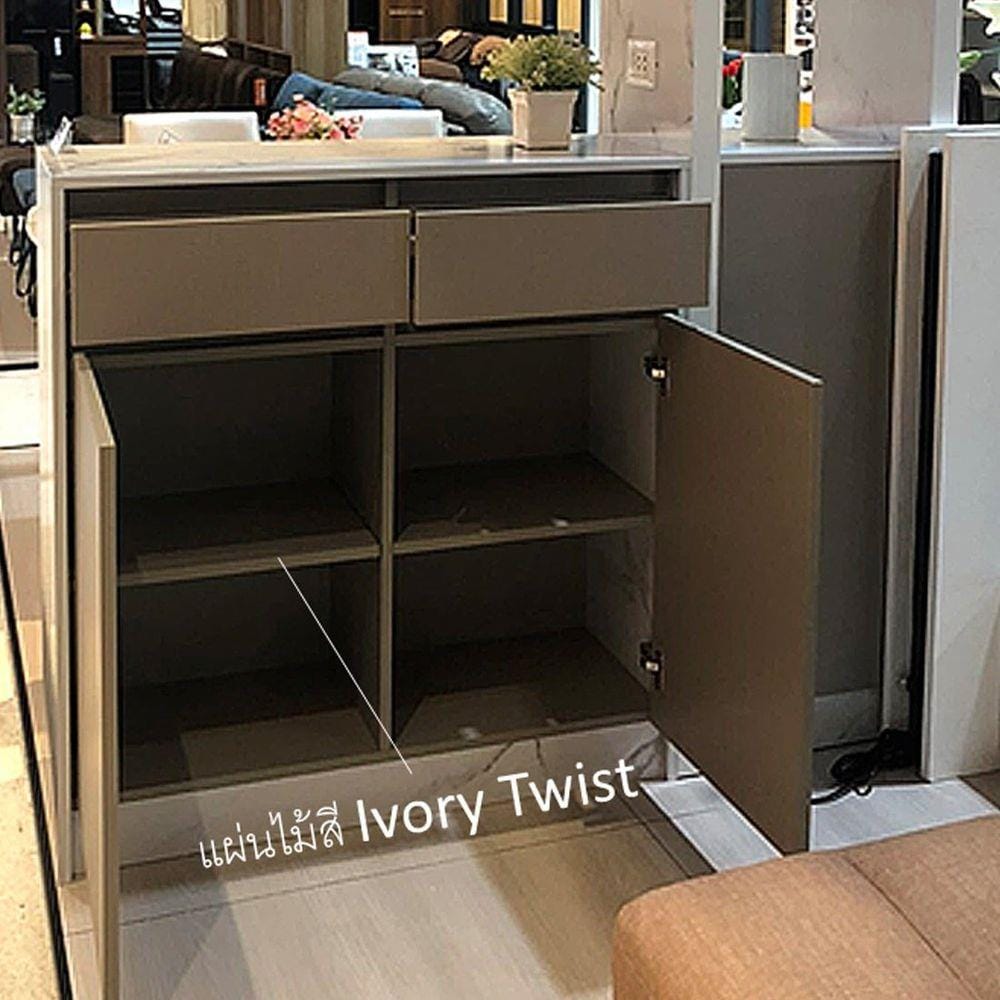 เคาน์เตอร์บาร์ตู้โชว์ฝั่งขวา SB FURNITURE MABEL 19208280 150 ซม. ลายหินอ่อนขาว