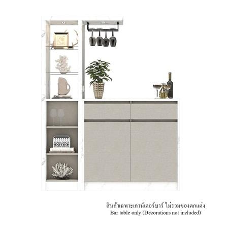 เคาน์เตอร์บาร์ตู้โชว์ฝั่งขวา SB FURNITURE MABEL 19208280 150 ซม. ลายหินอ่อนขาว_1