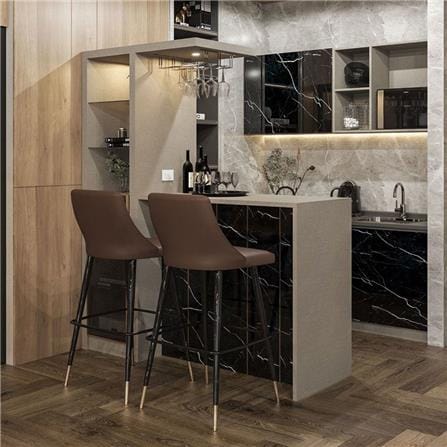 เคาน์เตอร์บาร์ตู้โชว์ฝั่งซ้าย SB FURNITURE MABEL 19208283 170 ซม. ลายหินอ่อนดำ_3
