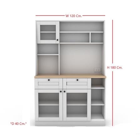 ตู้สูง SB FURNITURE ROHAN 19211943 120 ซม. สีขาว_6