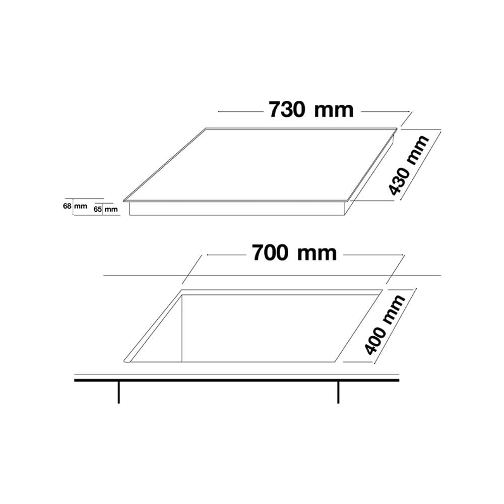 เตาฝังอินดักชั่น AXIA IC-TOUCH732Z 73 ซม.