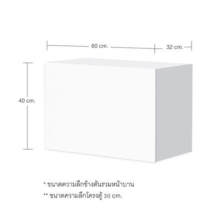 ตู้แขวนเดี่ยว CABIN HANS 60x40 ซม. สีขาว_6