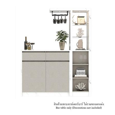เคาน์เตอร์บาร์ตู้โชว์ฝั่งซ้าย SB FURNITURE MABEL 19208278 150 ซม. ลายหินอ่อนขาว_1
