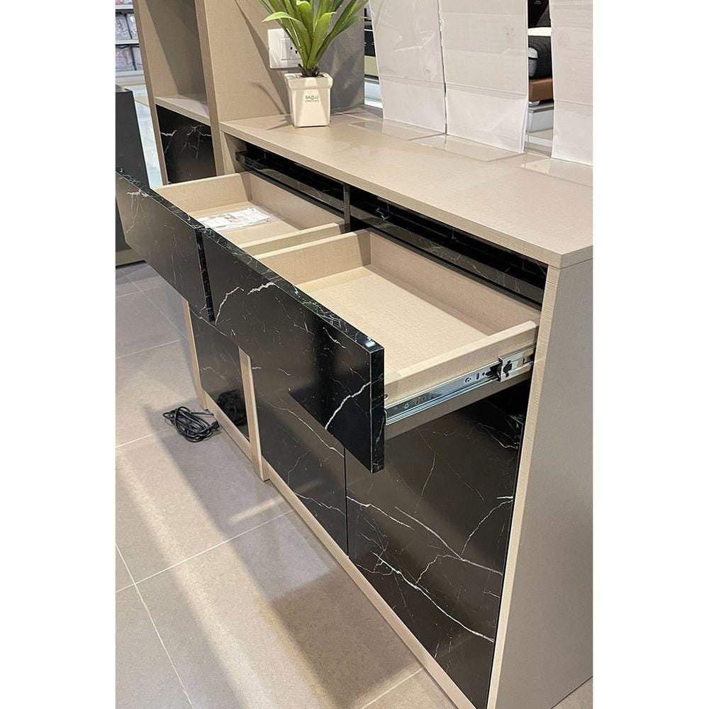 เคาน์เตอร์บาร์ตู้โชว์ฝั่งขวา SB FURNITURE MABEL 19208281 150 ซม. ลายหินอ่อนดำ