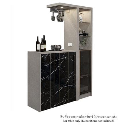 เคาน์เตอร์บาร์ตู้โชว์ฝั่งขวา SB FURNITURE MABEL 19208281 150 ซม. ลายหินอ่อนดำ