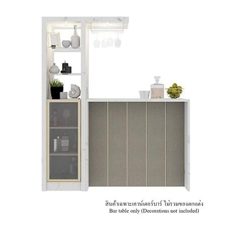 เคาน์เตอร์บาร์ตู้โชว์ฝั่งซ้าย SB FURNITURE MABEL 19208282 170 ซม. ลายหินอ่อนขาว_0