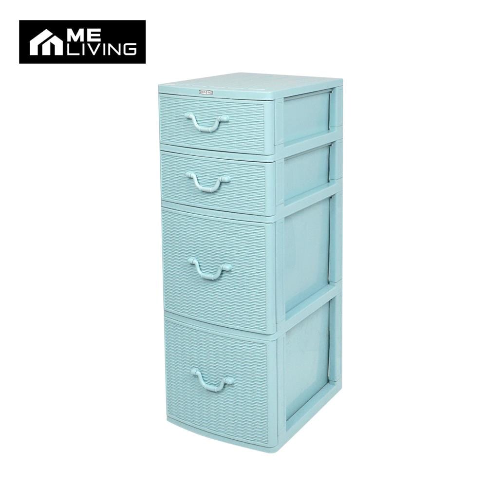 ตู้ลิ้นชักหวาย 4 ชั้น ME LIVING 42x49x110 ซม. สีฟ้า_0