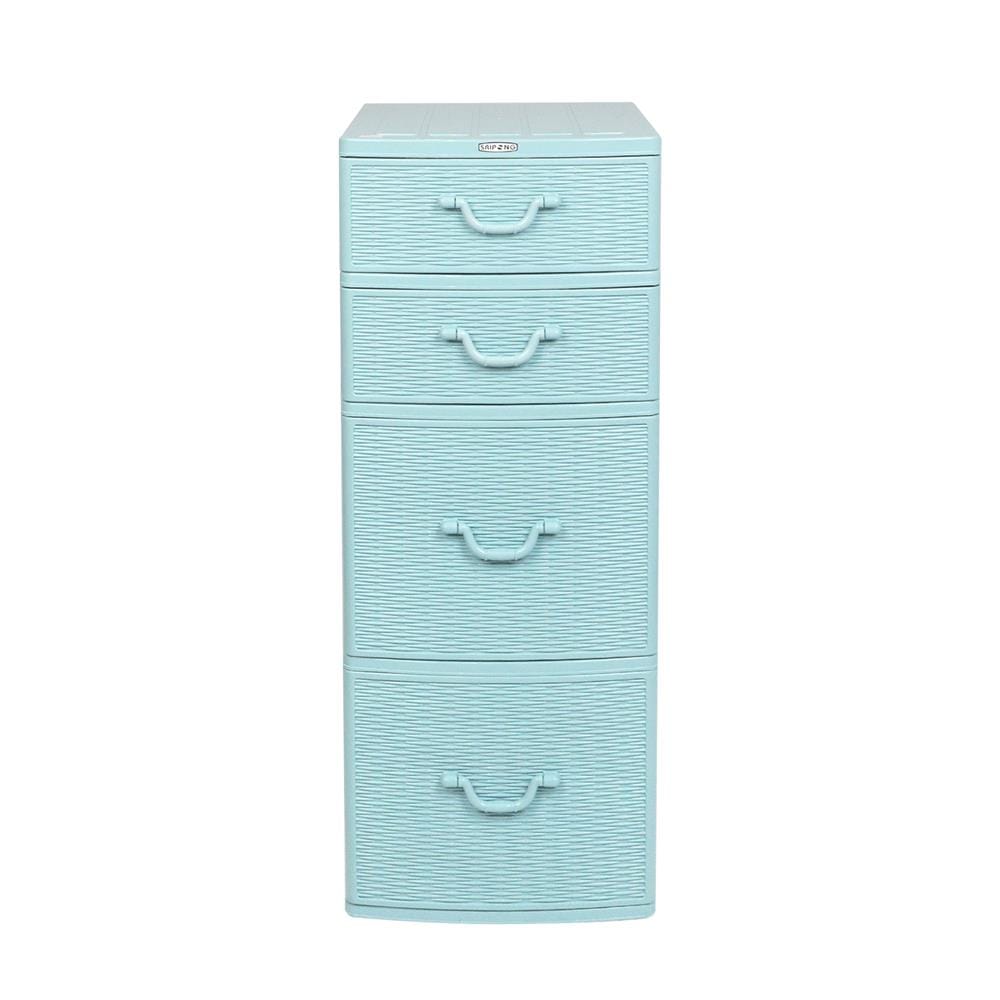 ตู้ลิ้นชักหวาย 4 ชั้น ME LIVING 42x49x110 ซม. สีฟ้า