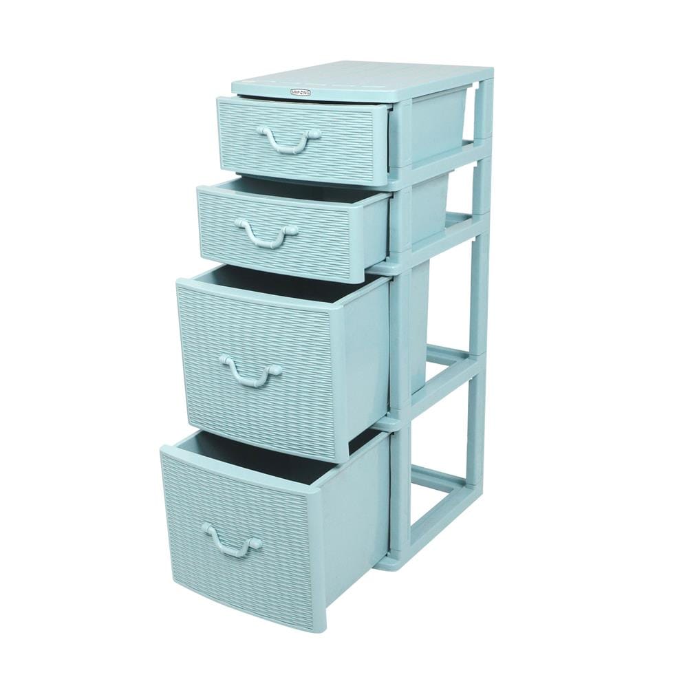 ตู้ลิ้นชักหวาย 4 ชั้น ME LIVING 42x49x110 ซม. สีฟ้า