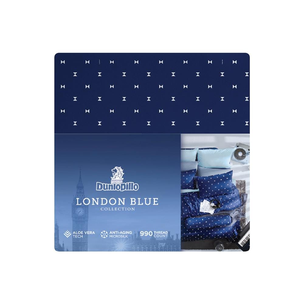 ชุดผ้าปูที่นอน 6 ฟุต 5 ชิ้น DUNLOPILLO LONDON BLUE DL-LB-05