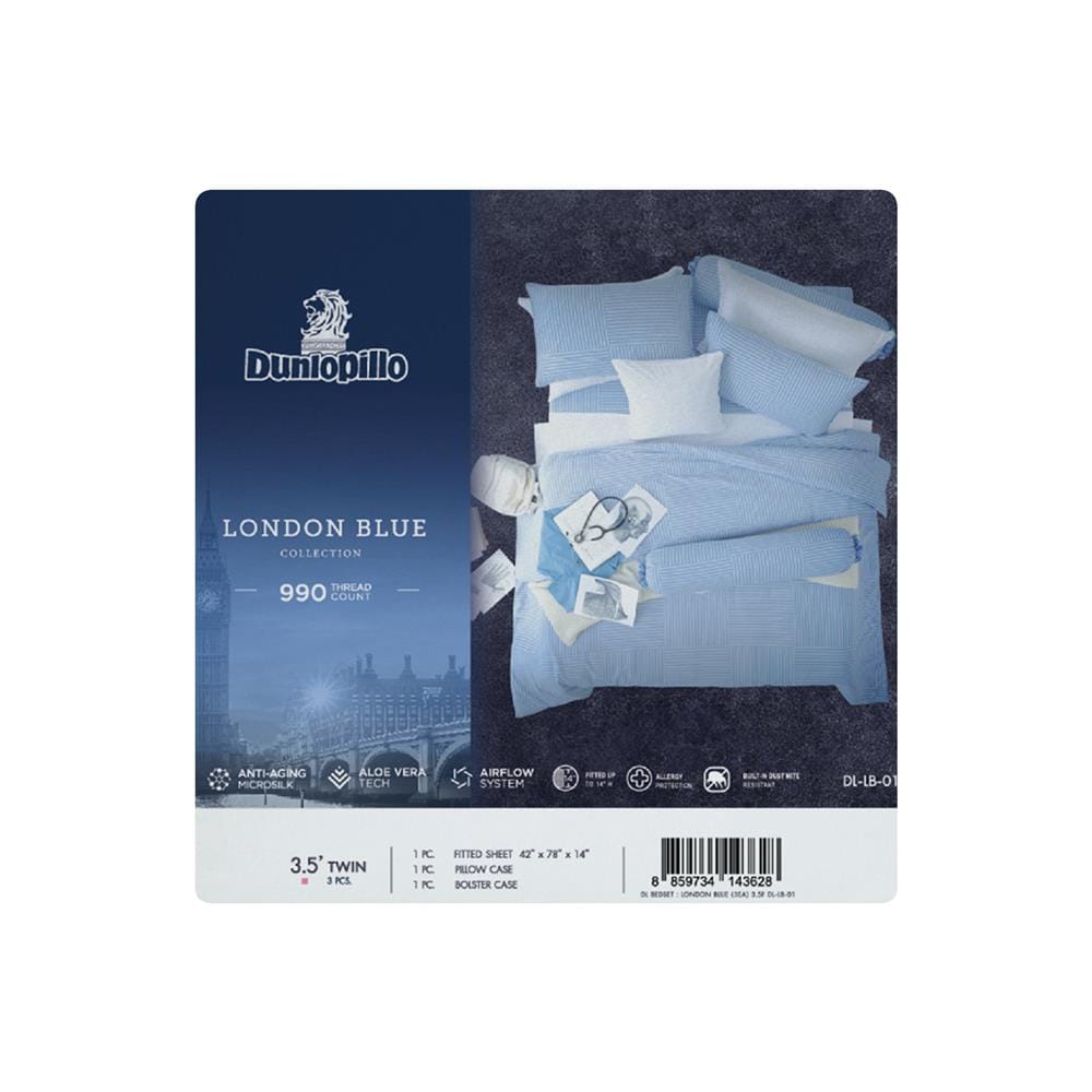ชุดผ้าปูที่นอน 3.5 ฟุต 3 ชิ้น DUNLOPILLO LONDON BLUE DL-LB-01