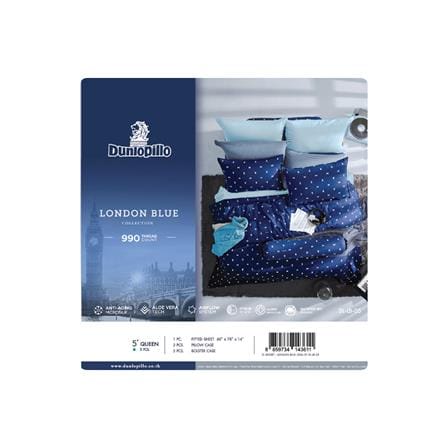 ชุดผ้าปูที่นอน 5 ฟุต 5 ชิ้น DUNLOPILLO LONDON BLUE DL-LB-05_6
