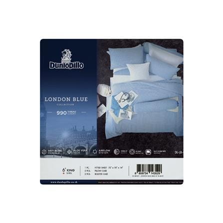 ชุดผ้าปูที่นอน 6 ฟุต 5 ชิ้น DUNLOPILLO LONDON BLUE DL-LB-01_5