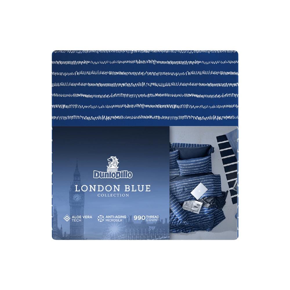 ชุดผ้าปูที่นอน 6 ฟุต 5 ชิ้น DUNLOPILLO LONDON BLUE DL-LB-03