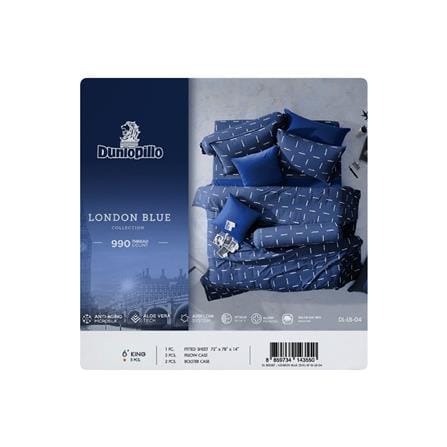 ชุดผ้าปูที่นอน 6 ฟุต 5 ชิ้น DUNLOPILLO LONDON BLUE DL-LB-04_6