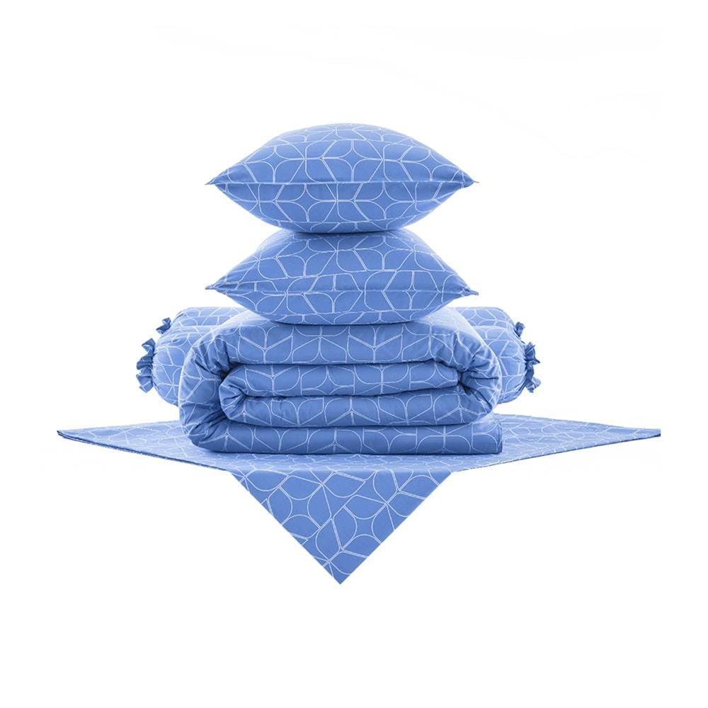 ชุดผ้าปูที่นอน 5 ฟุต 6 ชิ้น DUNLOPILLO LONDON BLUE DL-LB-02