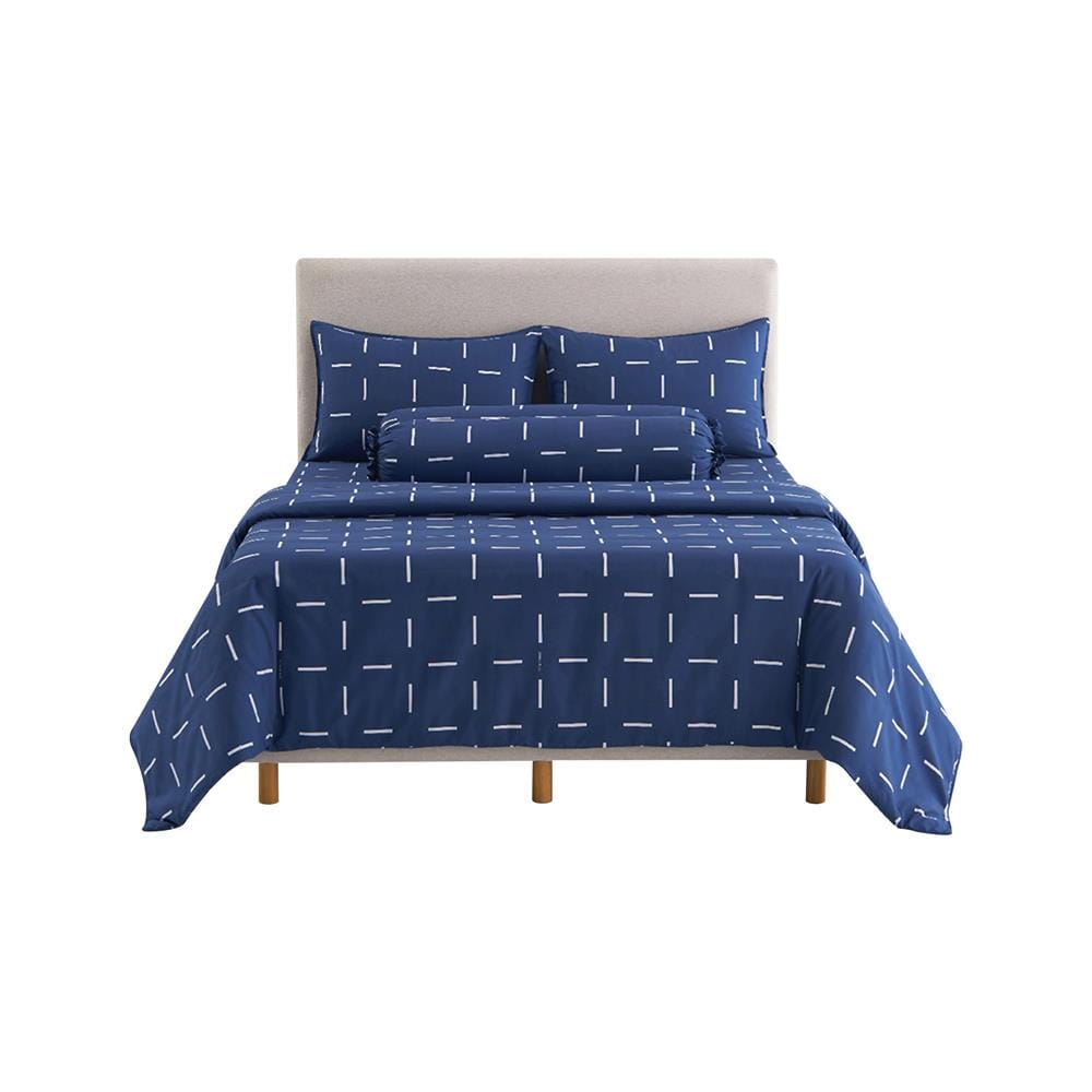 ชุดผ้าปูที่นอน 5 ฟุต 6 ชิ้น DUNLOPILLO LONDON BLUE DL-LB-04