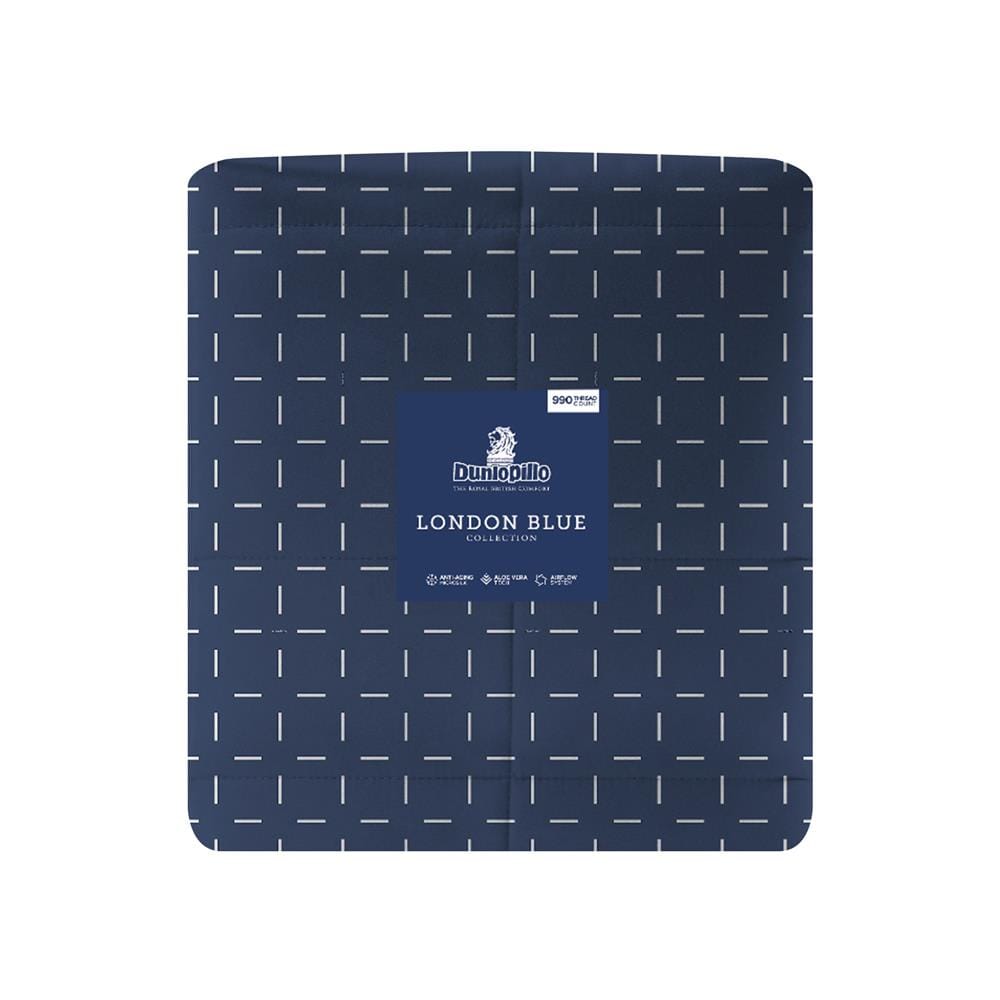 ชุดผ้าปูที่นอน 5 ฟุต 6 ชิ้น DUNLOPILLO LONDON BLUE DL-LB-04