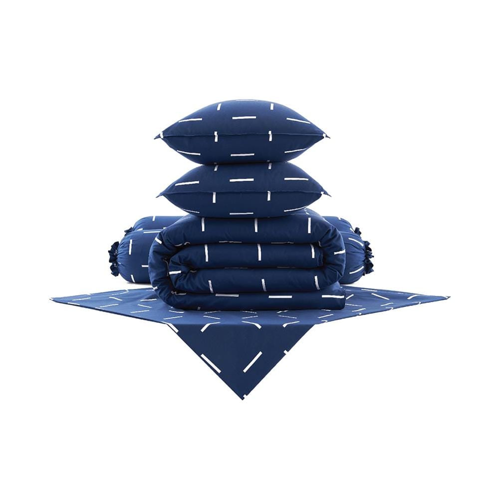 ชุดผ้าปูที่นอน 6 ฟุต 6 ชิ้น DUNLOPILLO LONDON BLUE DL-LB-04