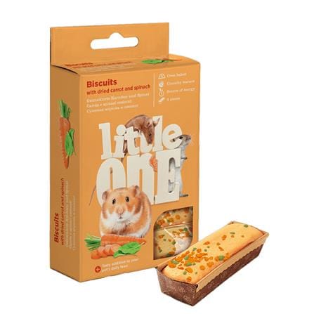 ขนมแฮมสเตอร์และหนู LITTLE ONE บิสกิตผสมแคร์รอตและผักโขม 180 ก._0