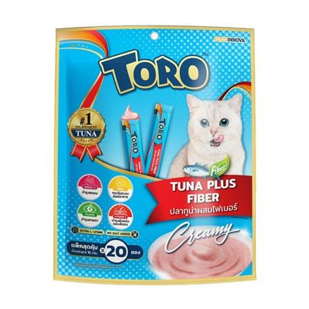 ขนมแมวเลีย TORO TUNA PLUS FIBER 15 ก. แพ็ก 20 ชิ้น_0