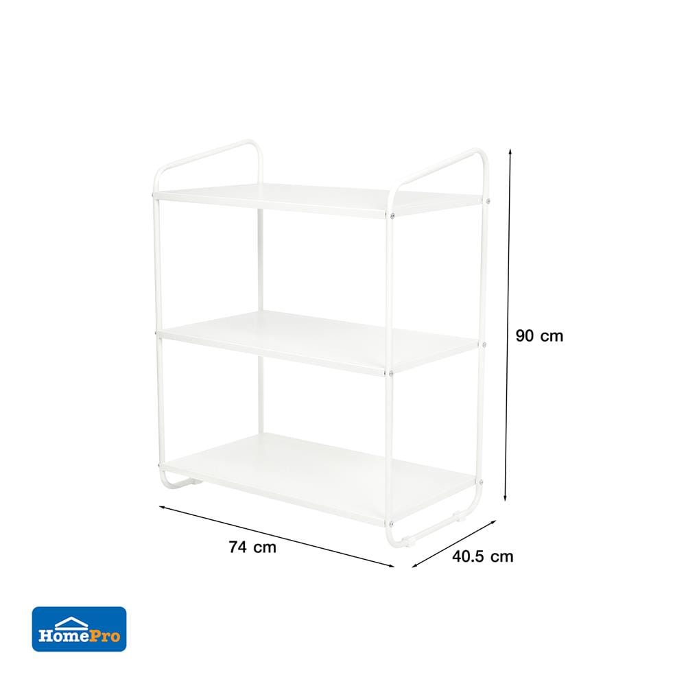ชั้นวางของ 3 ชั้น STACKO RACK II 74x40.5x90 ซม. สีขาว