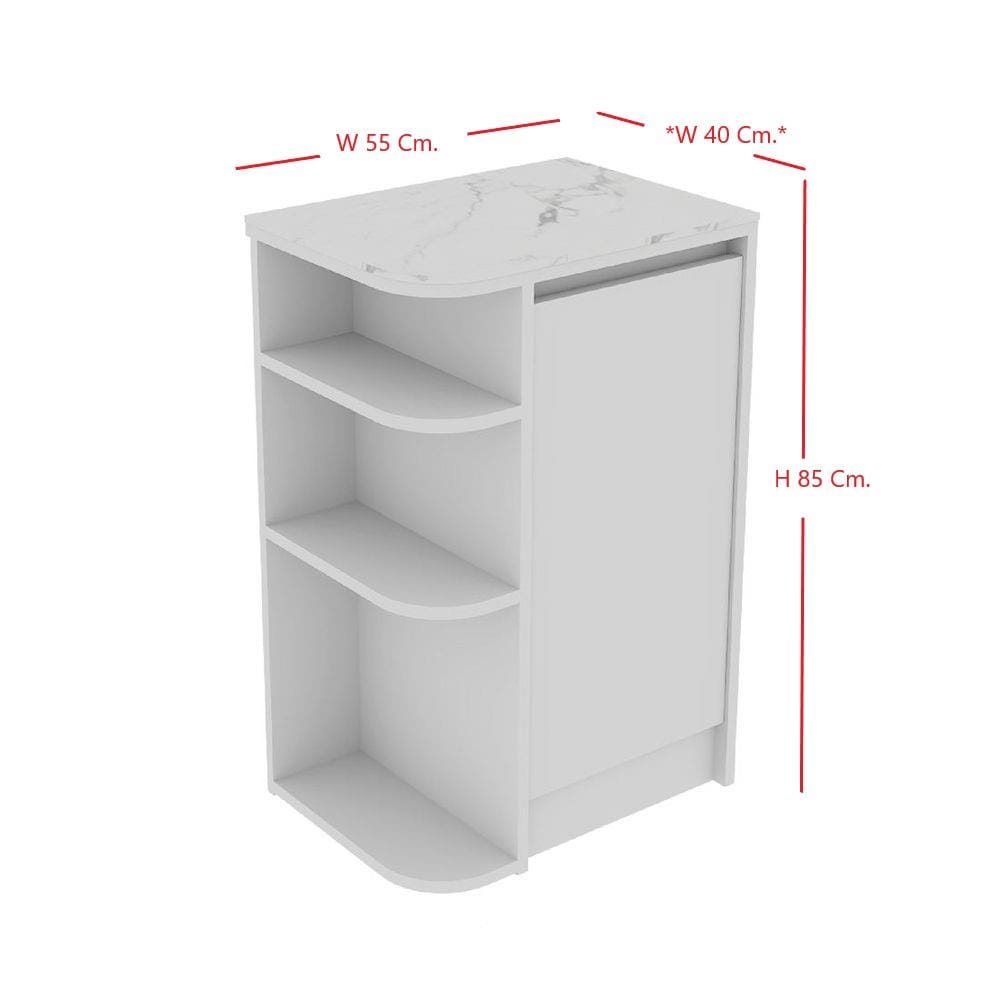 ตู้เตี้ยเข้ามุมซ้าย SB FURNITURE PURIN 19220505 55 ซม. สีขาว