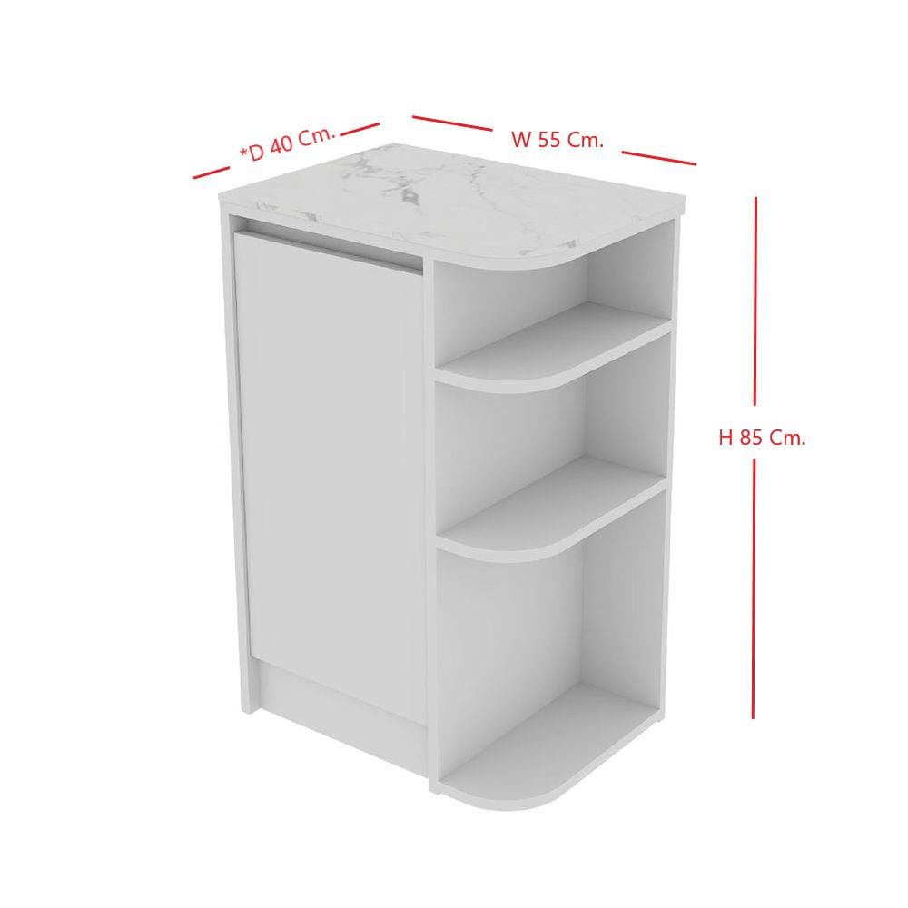 ตู้เตี้ยเข้ามุมขวา SB FURNITURE PURIN 19220507 55 ซม. สีขาว