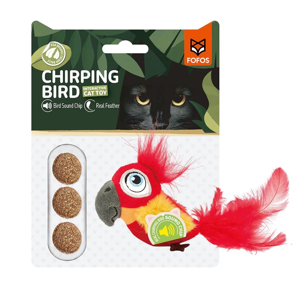 ของเล่นแมว FOFOS SOUND CHIP PARROT CATNIP BALL