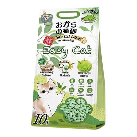 ทรายแมวเต้าหู้ EASY CAT TOFU CAT LITTER กลิ่นชาเขียว 10 ลิตร_0