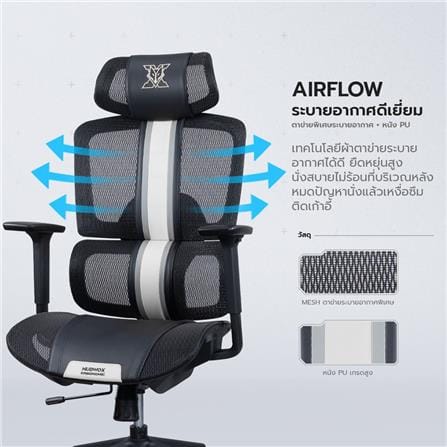 เก้าอี้สุขภาพ NUBWO NXRG01 สีดำ_4