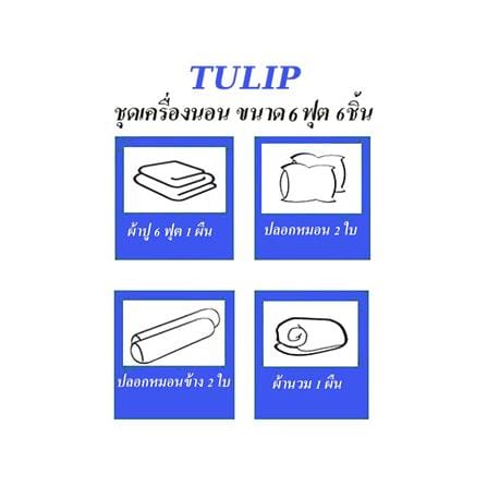ชุดผ้าปูที่นอน 6 ฟุต 6 ชิ้น TULIP DELIGHT 60239-DL570_4