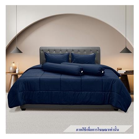ชุดผ้าปูที่นอน 6 ฟุต 5 ชิ้น PICASSO CLASSIC STYLE FIRA NAVY BLUE_0
