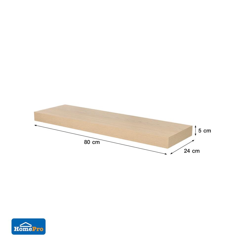 แผ่นชั้นไม้ซ่อนขา STACKO 80x24x5 ซม. สีไวท์โอ๊ค