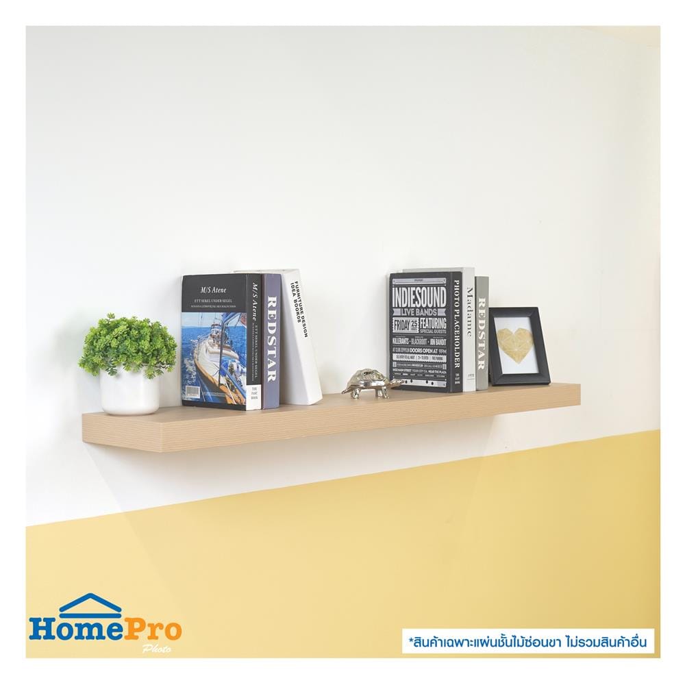 แผ่นชั้นไม้ซ่อนขา STACKO 120x24x5 ซม. สีไวท์โอ๊ค