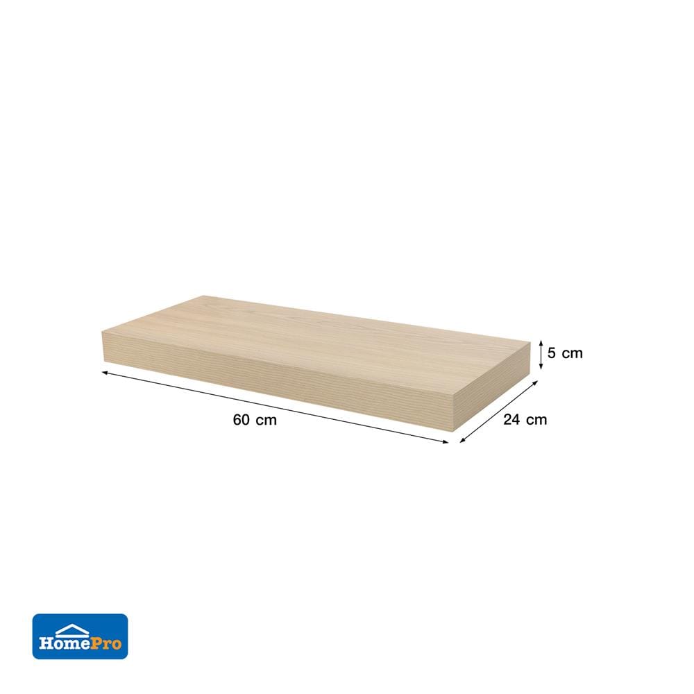 แผ่นชั้นไม้ซ่อนขา STACKO 60x24x5 ซม. สีไวท์โอ๊ค