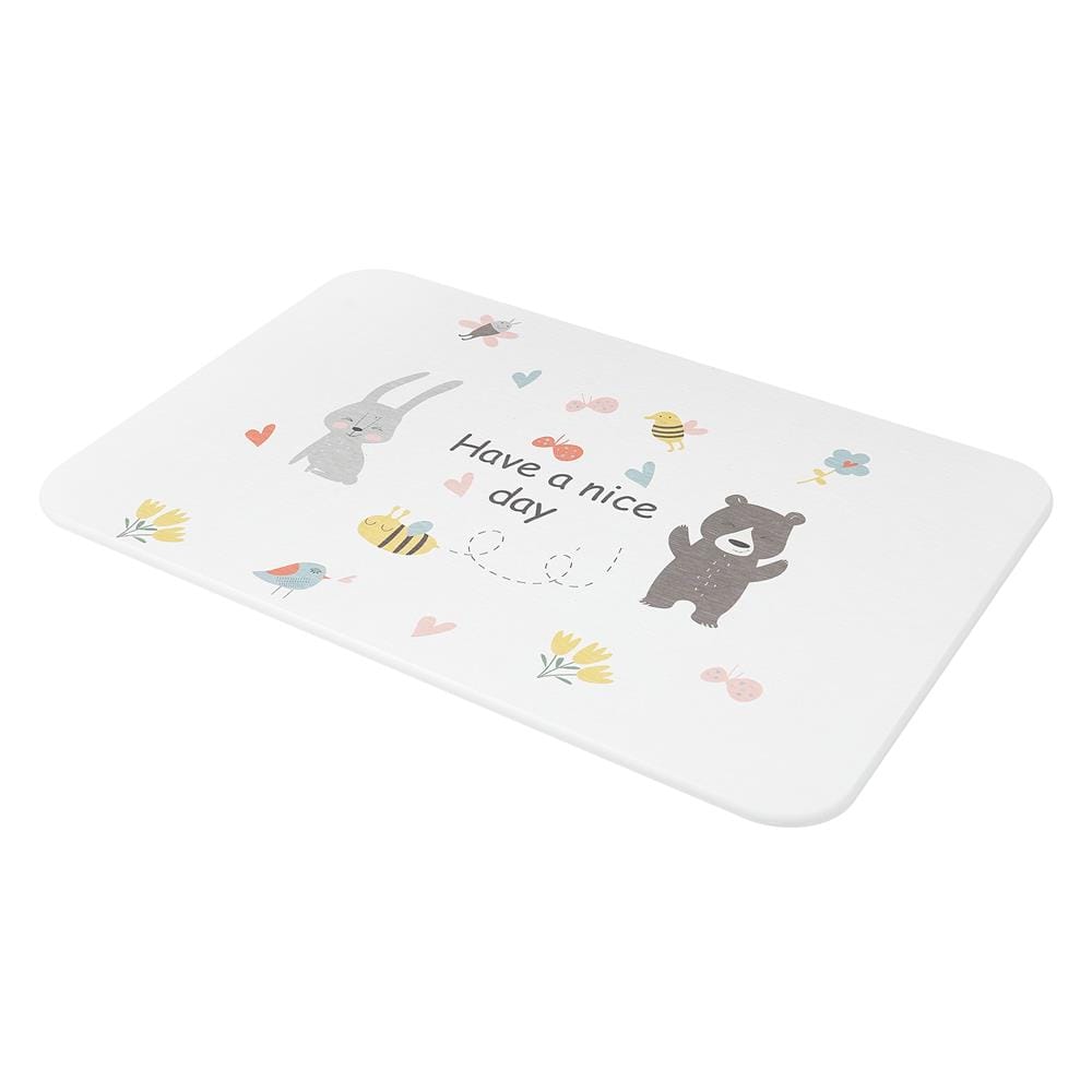 พรมหินเช็ดเท้า HOME LIVING STYLE FRIENDS 39X60 ซม. สีขาว